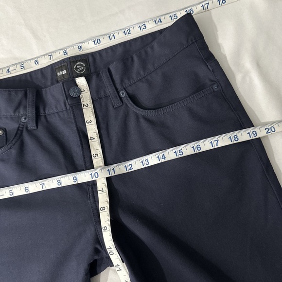 NEW $179 BOSS [ 32/32 US ] Delaware Slim Fit Trousers with Stretch in Blue U1371 - Picture 4 of 14